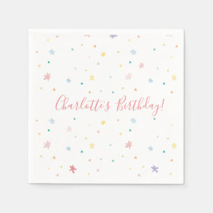 KIDS BIRTHDAY PARTY pretty pastel colours pattern Napkin