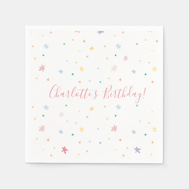 KIDS BIRTHDAY PARTY pretty pastel colours pattern Napkin (Front)