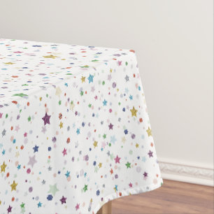 Kids Birthday Party Stars Polka Dots Tablecloth