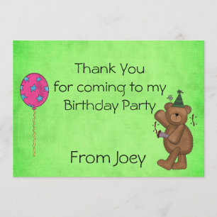 Kids Birthday Party Thank You cards