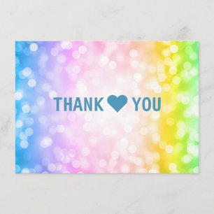 Kids Birthday Party Thank You Note Unicorn Rainbow Card