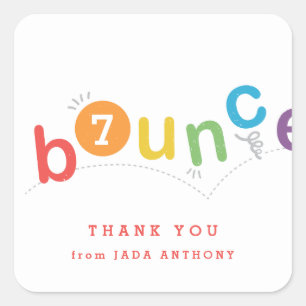 Kids birthday party thank you sticker