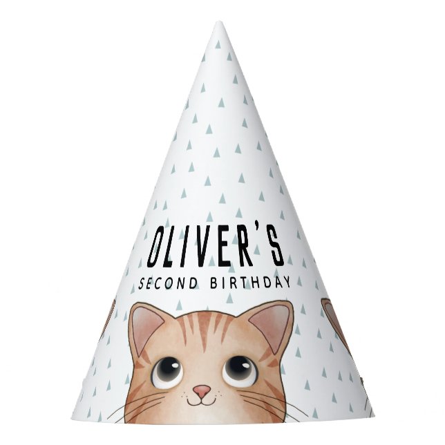 Kids Birthday party with cute little cats Party Ha Hat (Front)