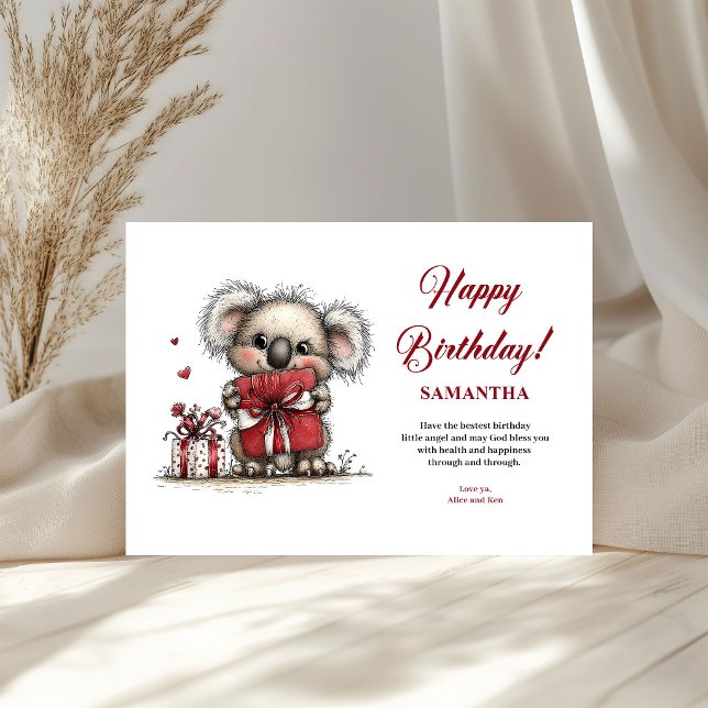 Kids Birthday Personalised Whimsical Animals Cards (Kids Birthday Personalized Whimsical Animals greeting card)