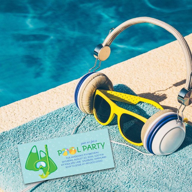 Kids Birthday Pool Party Invitations (Creator Uploaded)