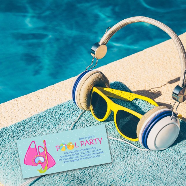 Kids Birthday Pool Party Invitations (Creator Uploaded)