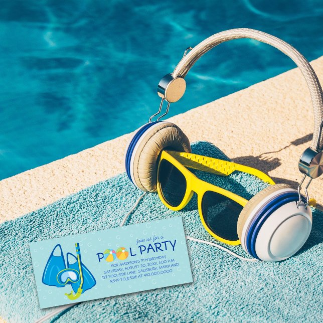 Kids Birthday Pool Party Invitations (Creator Uploaded)