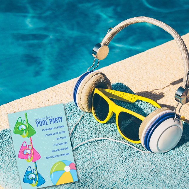 Kids Birthday Pool Party Invitations (Creator Uploaded)