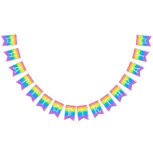 Kids Birthday Rainbow Party Banner