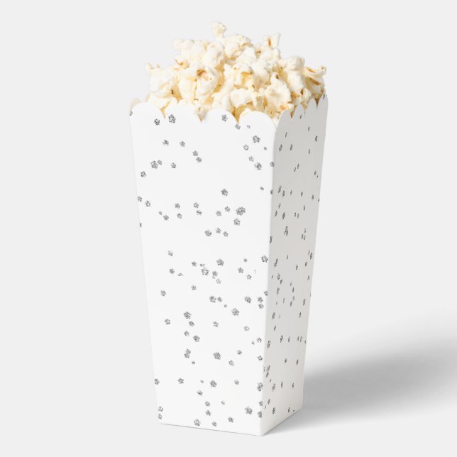 Kid's Birthday Silver Glitter Popcorn Favour Box (Popped)