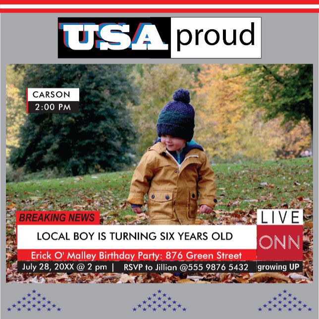 KIDS Birthday Specialised TV News Graphic Invitation (Creator Uploaded)