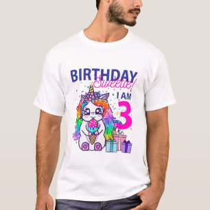 Kids Birthday Sweetie (3Rd Birthday Unicorn Theme) T-Shirt
