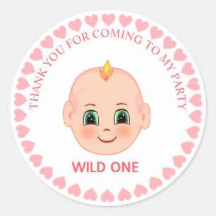 Kids Birthday Thank You Classic Round Sticker