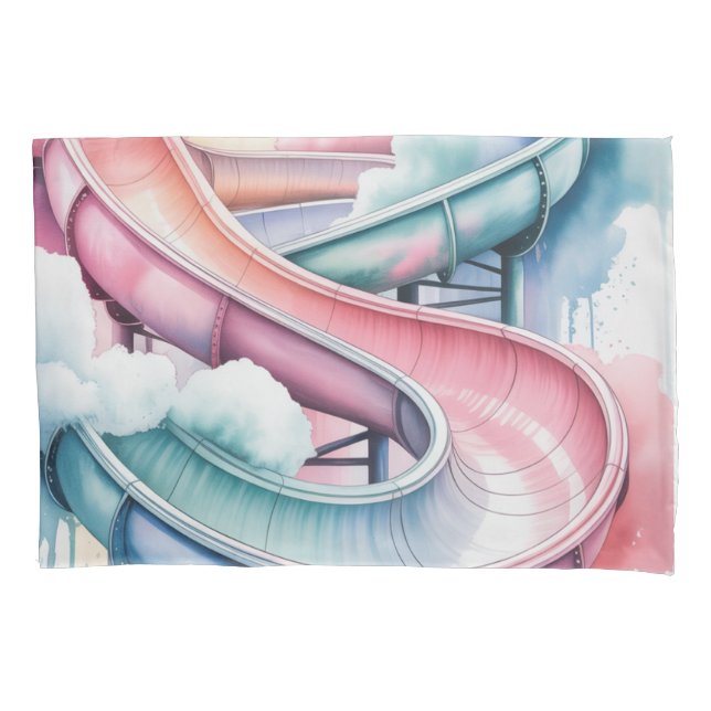 Kids’ Birthday Waterslide Party Gift Pillowcase (Front)