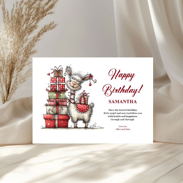 Kids Birthday Whimsical Animals Funny Red Black  (funny kids birthday, 
trendy colors red and black, 
whimsical animals,
quirky humor custom name, 
ed)