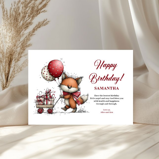 Kids Birthday Whimsical Animals Personalised kids  (Kids Birthday Whimsical Animals Personalized kids greeting card)