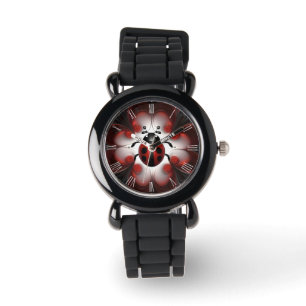 Kids Black And Red Ladybug Fractal Art Design, Watch