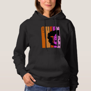 Kids Black Girl Queen Retro Pink Afro Hair Inspira Hoodie