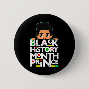 Kids Black History Month Prince Melanin Son Boy To 6 Cm Round Badge