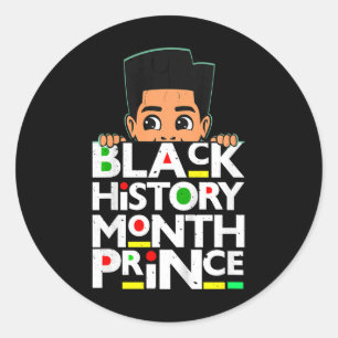 Kids Black History Month Prince Melanin Son Boy To Classic Round Sticker