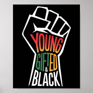 Kids Black History Month Shirt Boys Young Gifted A Poster