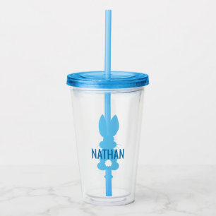 Kids Blue Bunny Silhouette Personalised Cute Acrylic Tumbler