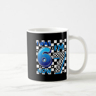 Kids Blue Chequered I was 6 IM 7 Funny 67 Birthday Coffee Mug