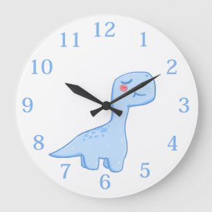 Kids Blue Dinosaur  Large Clock