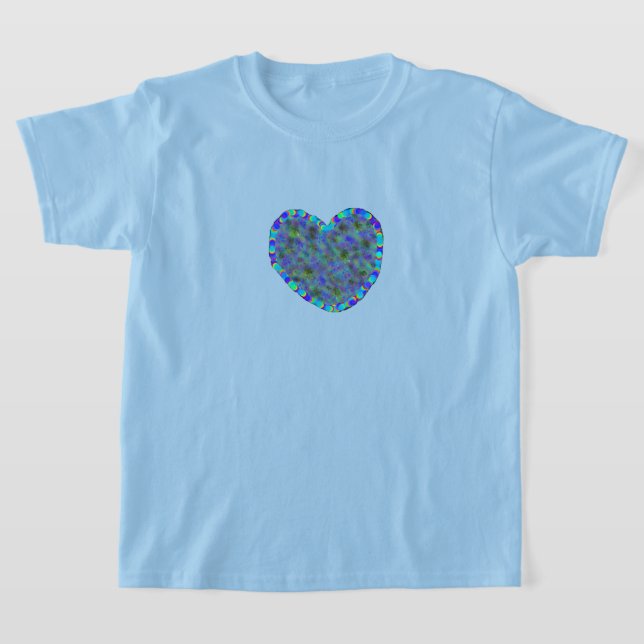 Kids Blue Heart T-Shirt (Laydown)