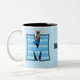 Kid's Blue Moose Monogram "M" Mug