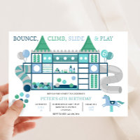 Kids Blue Soft Play Birthday Party Invitation