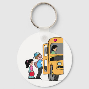 Kids Boarding School Bus Key Ring