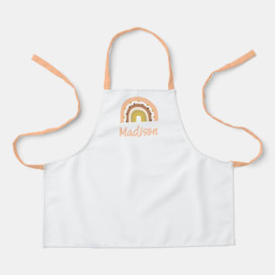 Kids Boho Rainbow Pink White Personalized Apron