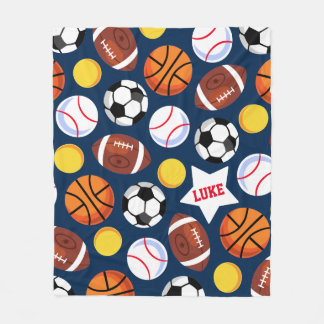 Kids Bold Colorful Sports Fleece Blanket
