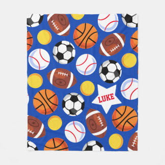 Kids Bold Colorful Sports Fleece Blanket