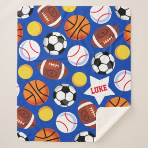 Kids Bold Colourful Graphic Sports Throw