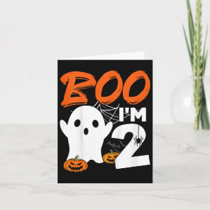Kids Boo Im 2 Halloween Costume Birthday Party Dec Card
