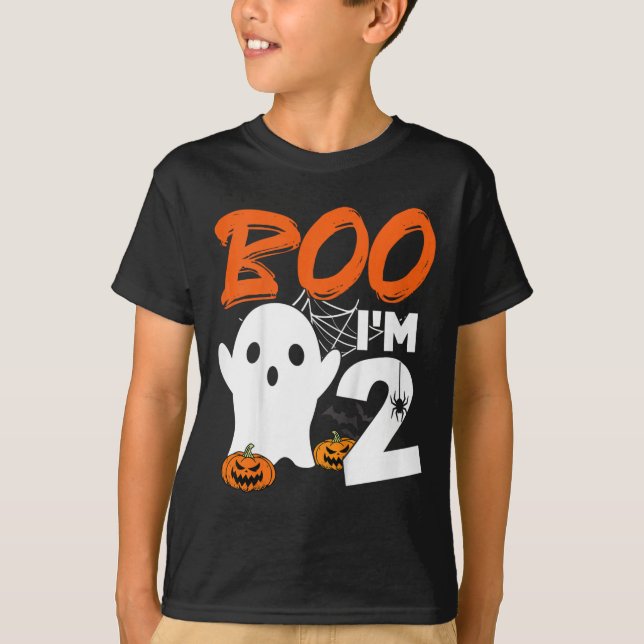 Kids Boo Im 2 Halloween Costume Birthday Party Dec T-Shirt (Front)