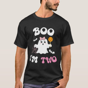 Kids Boo I'm Two Ghost Second 2nd Birthday Groovy  T-Shirt