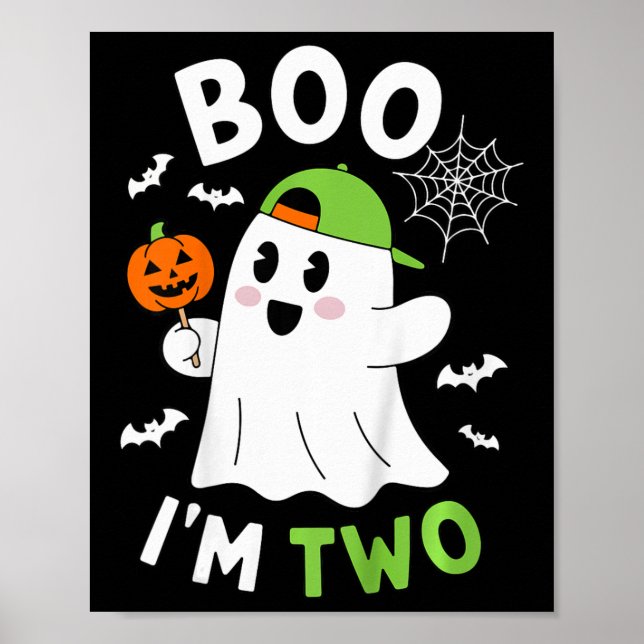 Kids Boo I'm Two Yr 2nd Birthday Youth Halloween B Poster (Front)
