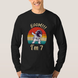 Kids Boom I Am 8 Dabbing Astronaut Boys 8th Birthd T-Shirt