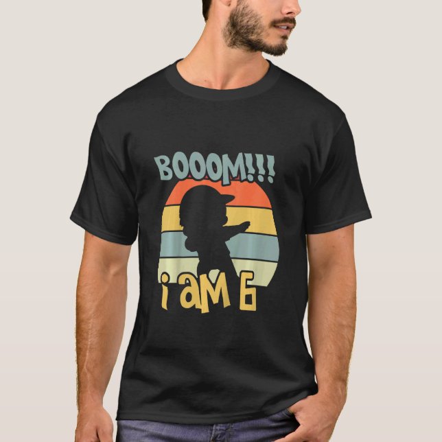 Kids Boom I'm 6 Years Old Birthday T-Shirt (Front)