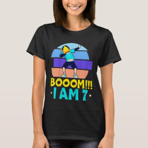 Kids Boom  I'm 7 Dabbing 7th Birthday Seven Years  T-Shirt