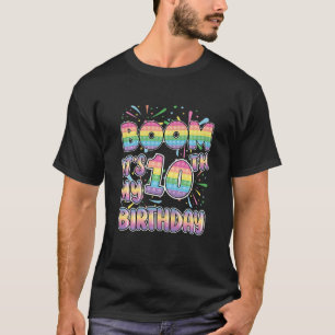 Kids  Boom It's My 10th Birthday Popper Number Pop T-Shirt