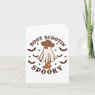 Kids Boot Scootin Spooky Western Halloween Retro F Card