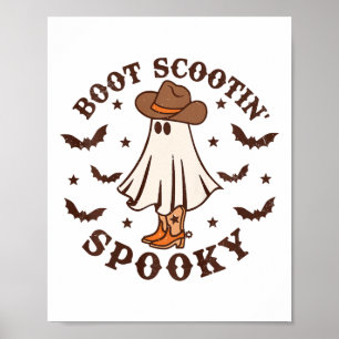 Kids Boot Scootin Spooky Western Halloween Retro F Poster