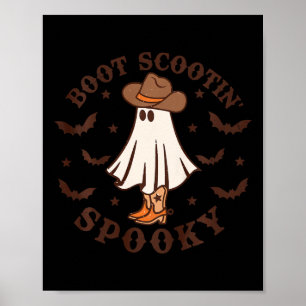 Kids Boot Scootin Spooky Western Halloween Retro F Poster