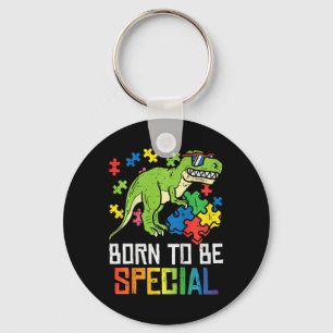 Kids Born Special Trex Puzzle Dino Boys Autism Awa Key Ring