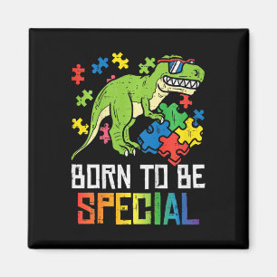 Kids Born Special Trex Puzzle Dino Boys Autism Awa Magnet