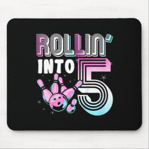 Kids Bowler Rollin’ Into 5 Bowling 5th Birthday Ki Mouse Pad